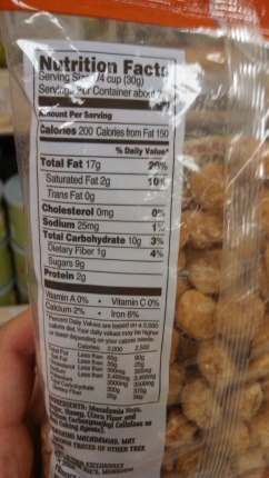 Trader Joe's Honey Roasted Macadamia Nuts - Nutrition Facts