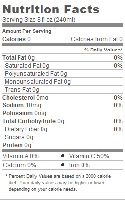 Trader Joe's Pomegranate and Blueberry Green Tea Nutritional Information