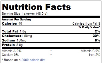 Nutrition Value Of Shrimp Trader Joe's Thai Lime Shrimp Skewers - Nutritional Information