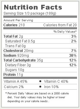 Trader Joe's Low Fat Chicken Chow Mein - Nutrition Facts