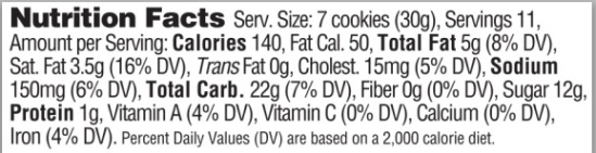 Trader Joe's Key Lime Tea Cookies - Nutrition Facts